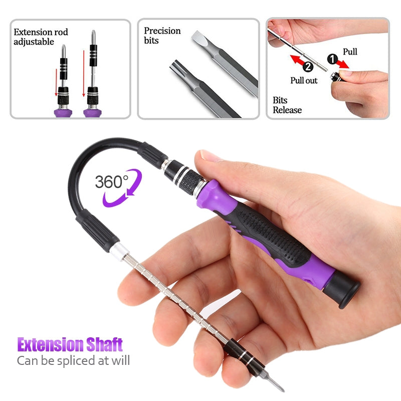 135 in 1 Multi-function Tool Screwdriver Set(Black Gray)