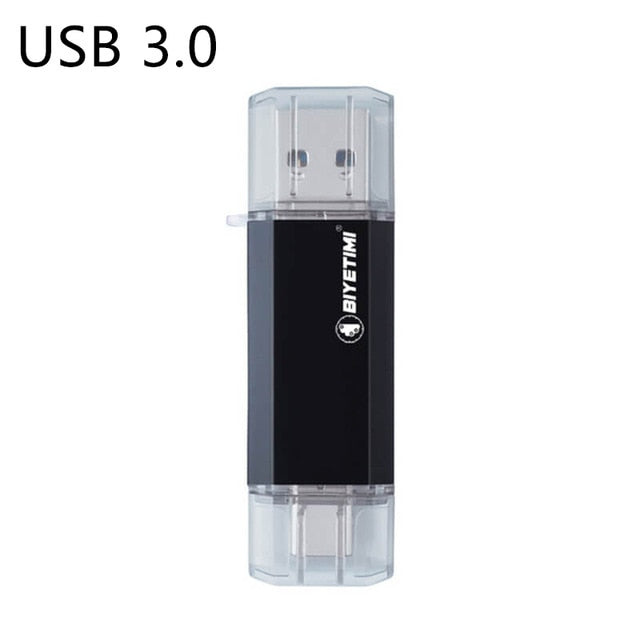 Biyetimi Type-c for phone and computer 3.0 usb flash drive 32GB 64GB 128GB 256GB real capacity flash drive pendrive