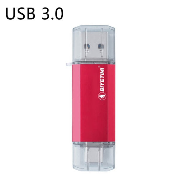 Biyetimi Type-c for phone and computer 3.0 usb flash drive 32GB 64GB 128GB 256GB real capacity flash drive pendrive