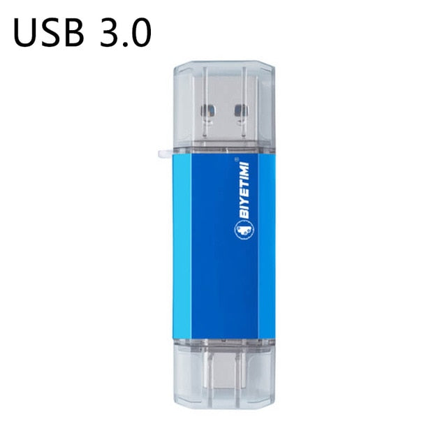 Biyetimi Type-c for phone and computer 3.0 usb flash drive 32GB 64GB 128GB 256GB real capacity flash drive pendrive