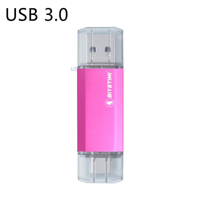 Biyetimi Type-c for phone and computer 3.0 usb flash drive 32GB 64GB 128GB 256GB real capacity flash drive pendrive