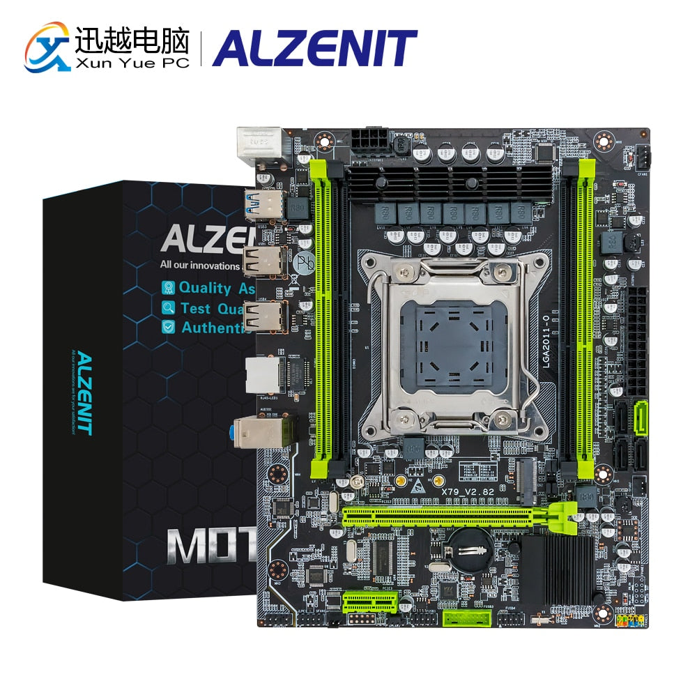 ALZENIT X79M-CE5 Motherboard Intel C602 X79 LGA 2011 Xeon E5 ECC REG DDR3 128GB M.2 NVME NGFF SATA3.0 USB3.0 Server Mainboard