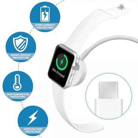 For Apple Watch Series xDfind Magnetic Fast Charger Charging Cable, Type-C Port, Length: 1m(White)