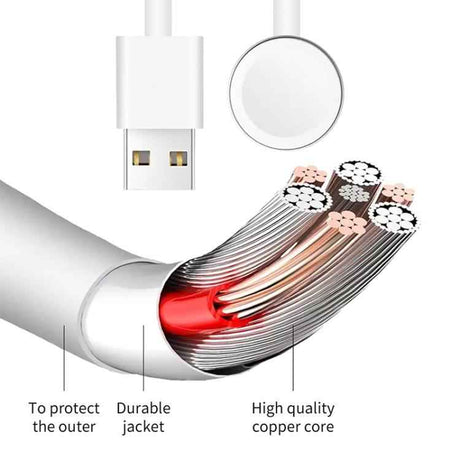 For Apple Watch Series xDfind Magnetic Fast Charger Charging Cable, USB-A Port, Length: 1m(White)