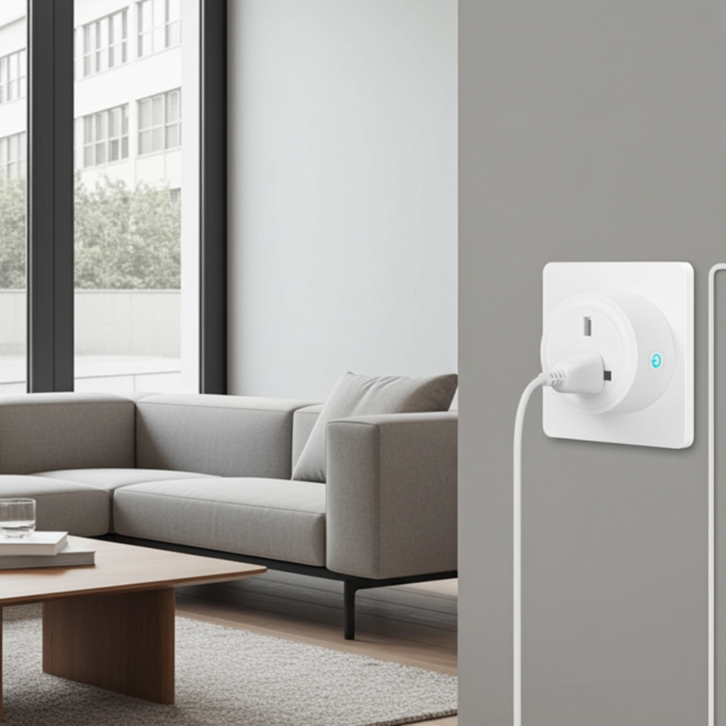 Tuya Smart App Wifi Smart Socket Phone Remote Timing Voice Switch Supports Alexa UK Plug, Style: 16A Power Model