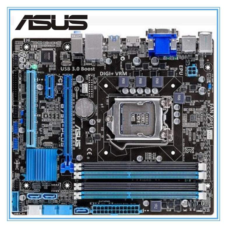 Desktop Motherboard Asus B75M-PLUS Used Mainboard  B75 Socket LGA 1155 i3 i5 i7 DDR3 16G uATX