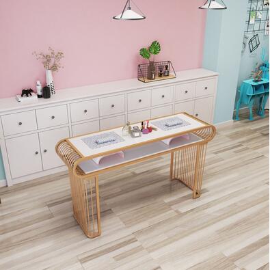 Manicure table marble double manicure table table and chair ironwork North Europe ins net red manicure shop table and chair set