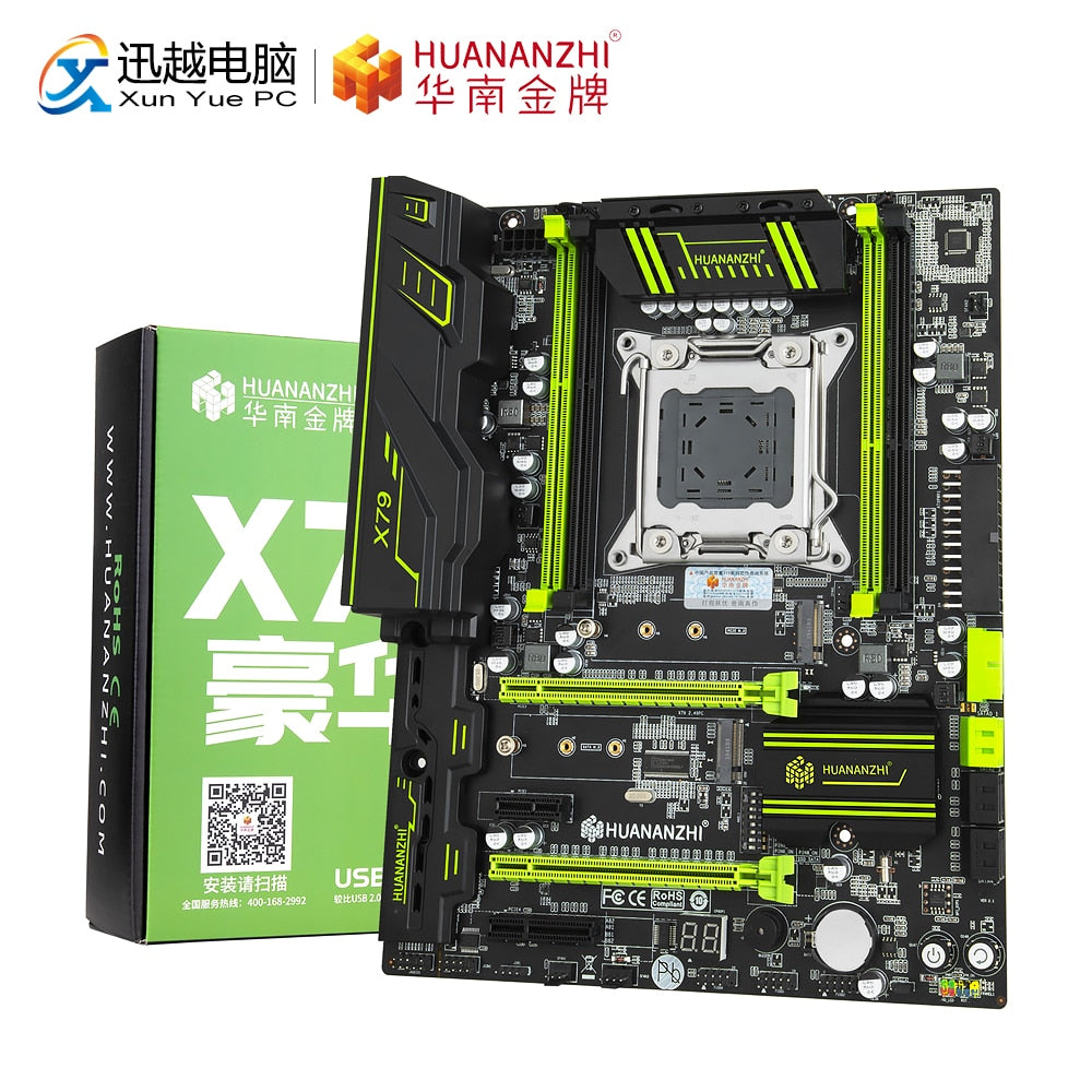 HUANANZHI X79 2.49 V2.1 Motherboard For Intel LGA 2011 Xeon E5 DDR3 128GB M.2 NVME NGFF ATX LGA2011 Server Mainboard