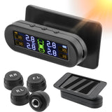 LEEPEE Car Tire Pressure Sensor Temperature Warning Fuel Save Car Tyre Pressure Monitor System With 4 External TPMS Sensor Solar