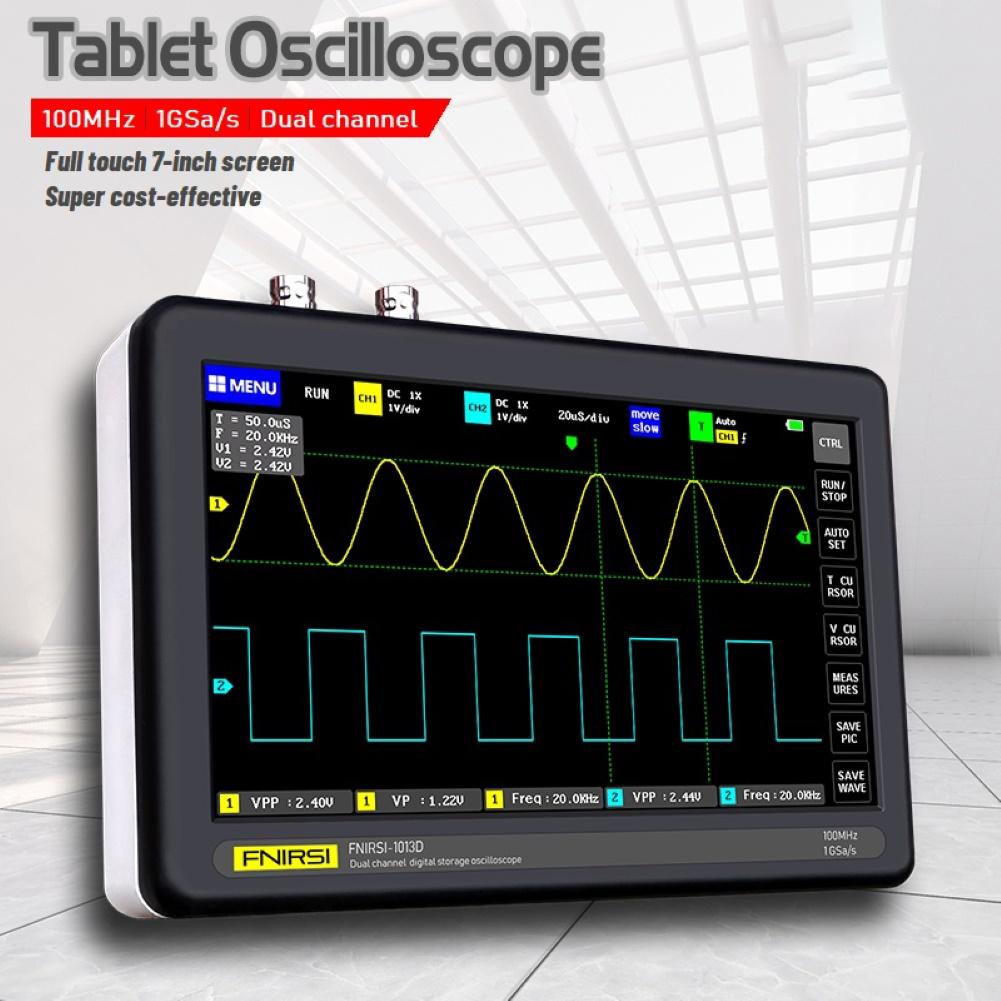 FNIRSI 1013D Digital 2CH 100M Bandwidth 1GS/s Sampling Rate Tablet Oscilloscope