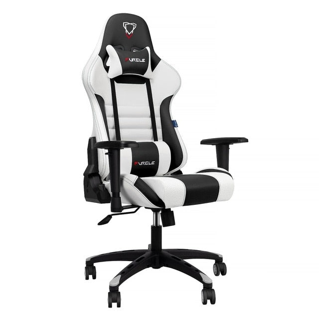 Furgle Gaming Office Chairs 180 Degree Reclining Computer Chair Comfortable Executive Computer Seating Racer Recliner PU Leather