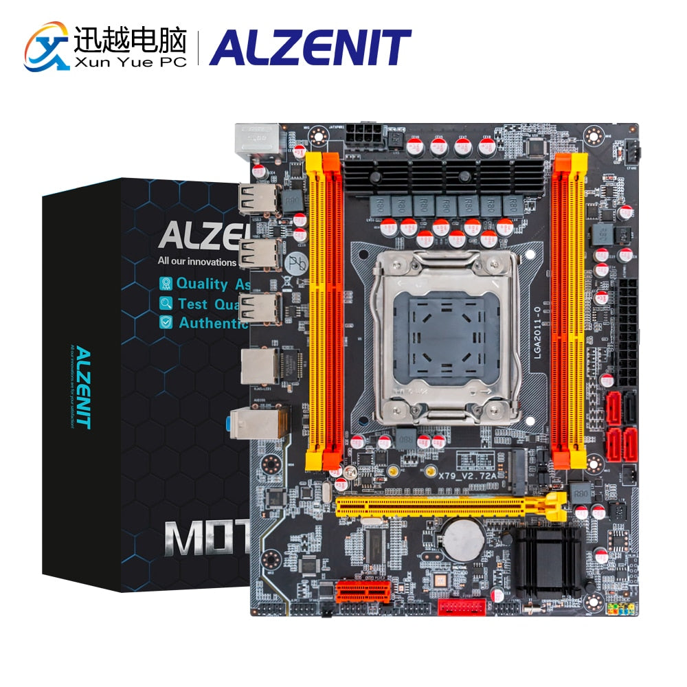 ALZENIT X79M-CE3 Motherboard Intel X79 LGA 2011 Xeon E5 Support ECC REG DDR3 128GB M.2 NVME NGFF SATA3.0 USB2.0 Server Mainboard
