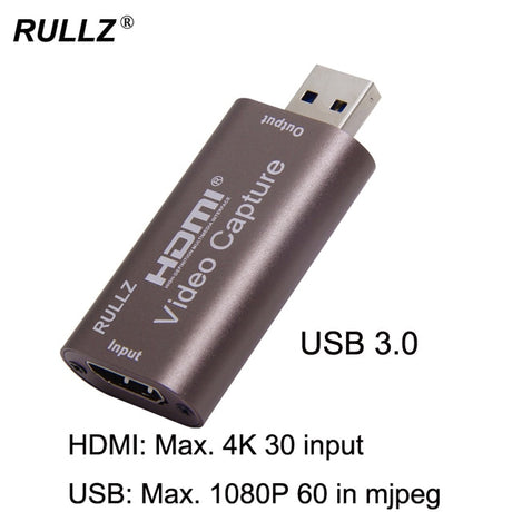 4K HDMI To USB 2.0 3.0 Loop Out Graphics Capture Card Video Recording Box PC Game Live Streaming Video Recorder Mic In Audio Out